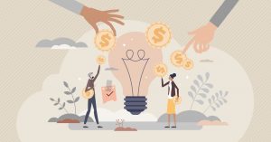 How schools can fundraise online – illustration showing lightbulb idea