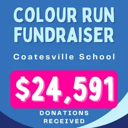 illustration showing the results of Coatesville school colour run fundraiser