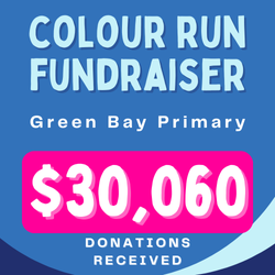 image shows the fundraising results for Green Bay Primary School colour run fundraiser