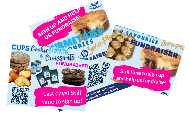 image shows example comms for afundraiser